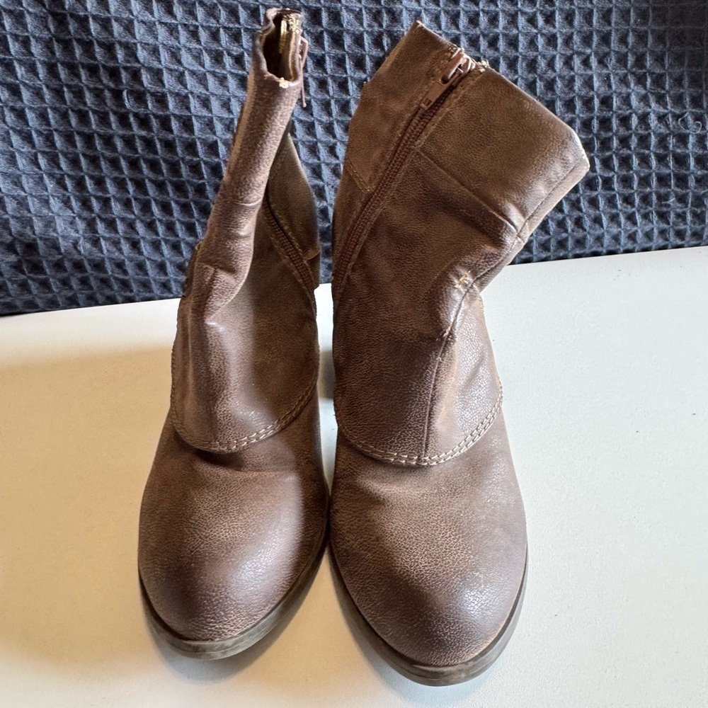 Fergalicious Taupe Ankle Booties